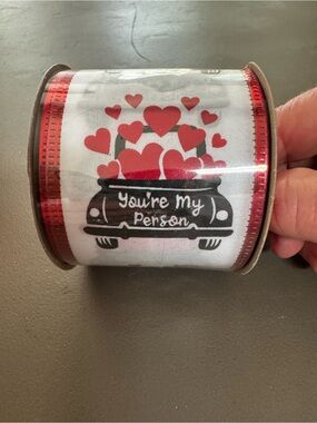 Valentine's Decorative Ribbon Roll - Red & White "You're My Person"